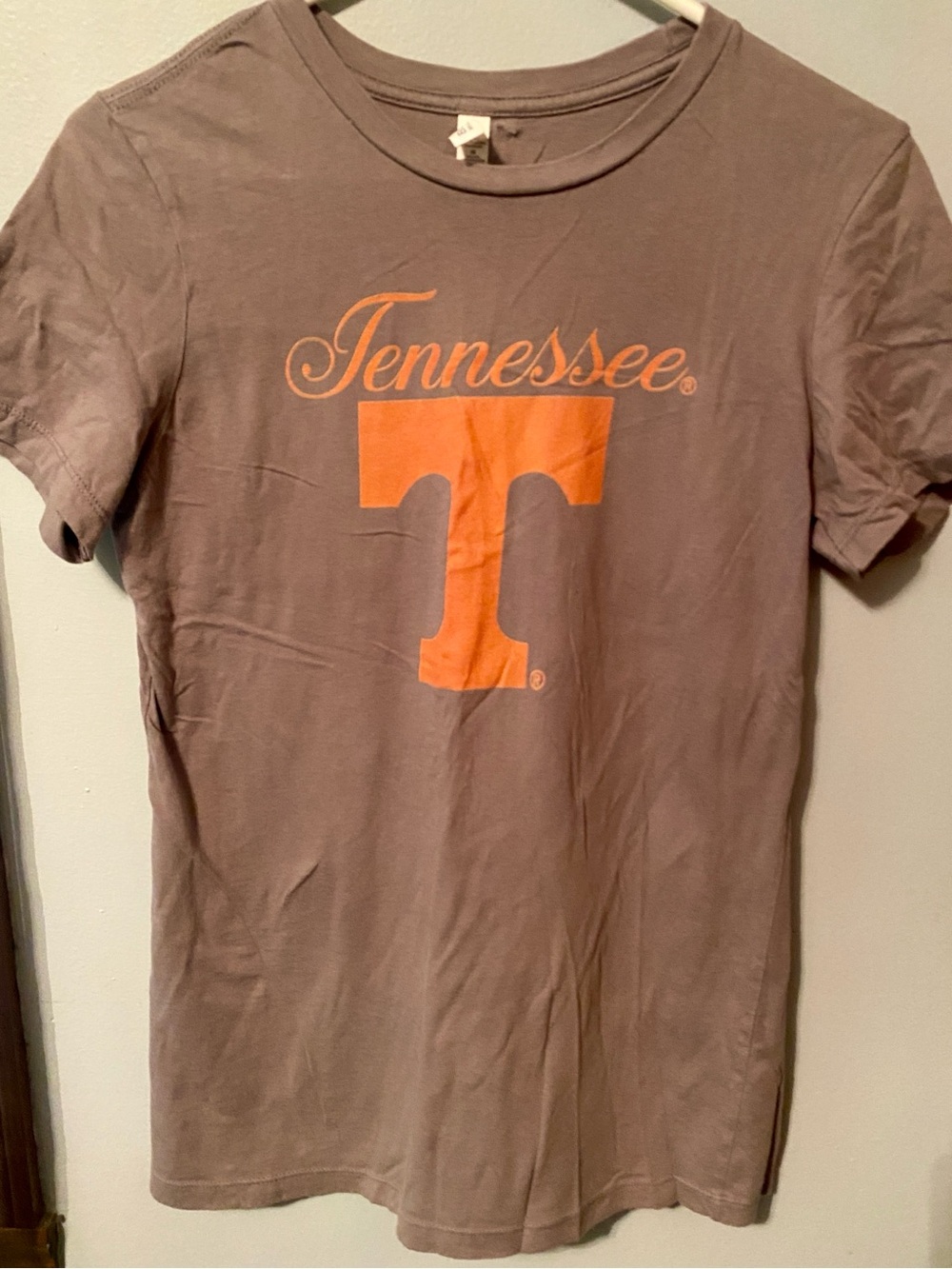 Tennessee Graphic Tee in Gray with Orange Logo- Bella Canvas